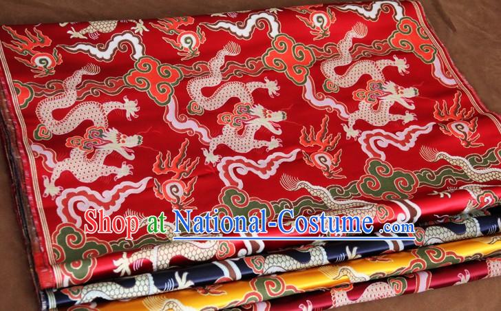 Red Traditional Chinese Dragon Pattern Tibetan Cloth Fabric