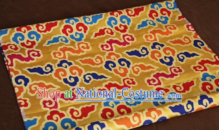 Yellow Traditional Chinese Tibetan Fabric