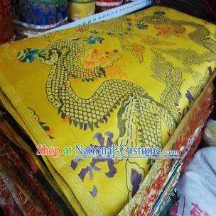 Golden Traditional Chinese Tibetan Dragon Fabric