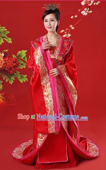 Ancient Chinese Red Brides Phoenix Wedding Dress