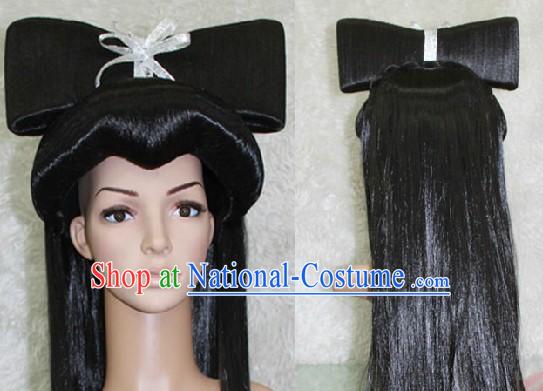 Ancient Chinese Black Fairy Bai Niang Zi Long Wig