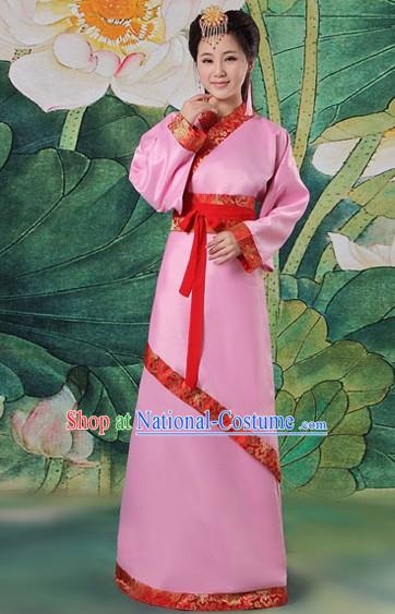 Ancient Chinese Pink Hanfu Clothing Complete Set