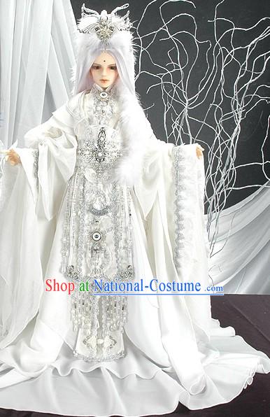 Pure White China Prince Cosplay Costumes and Wigs