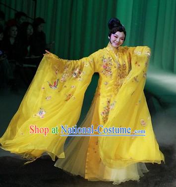 Yellow Kunqu Opera Fairy Flower Clothing