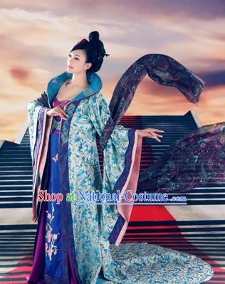 Ancient Chinese Tang Princess Clothing and Hair Accessories Complete Set