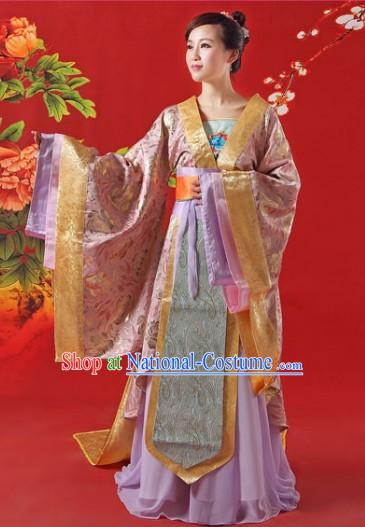 Ancient Chinese Tang Dynasty Princess Clothes and Hair Accessories Complete Set