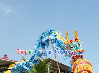 4 Meters Blue Traditional Dragon Dance Costume for Three to Four Infants School Children