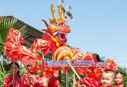 10 Meters Red Traditional Dragon Dance Costume for 9-10 Nursery School Kids