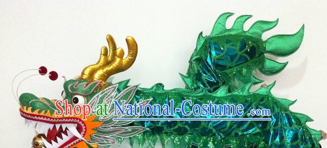 Shinning Green China Dragon Dance Costumes for 13-14 Adults