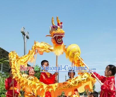 Shinning Grand Opening and Celebration Golden Dragon Dance Costumes for Five or Six Kids