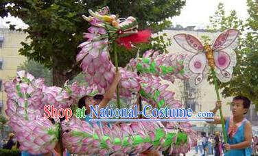 Ancient Chinese Style Lotus Dragon Dance Props for Children