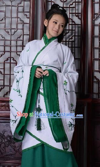 Ancient Chinese Handmade Han Fu Gu Zhuang Costumes for Women