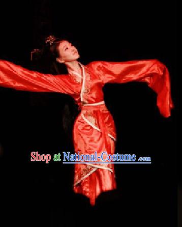 Traditional Red Chinese Classical Imperial Palace Dancing Costumes