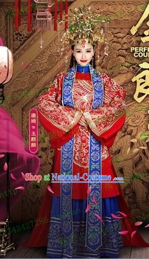 Traditional Chinese Brides Wedding Suit Robe Clothing