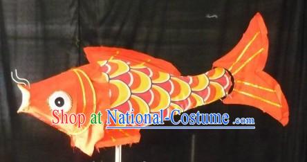 Traditional Yellow Chinese New Year Fish Carp Lantern for Display or Performance