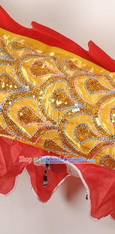 Traditional Chinese Yellow Embroidery Dragon Dancing Costumes