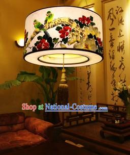 Classic Hand Painted Traditional Chinese Birds and Flower Painting Hanging Lantern