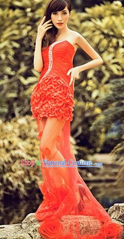 2013 New Design Sexy Red Wedding Evening Dress Attire