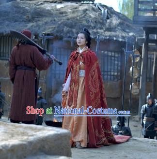 Ancient Chinese Three Kingdoms Diao Chan Clothes and Cape Complete Set for Women