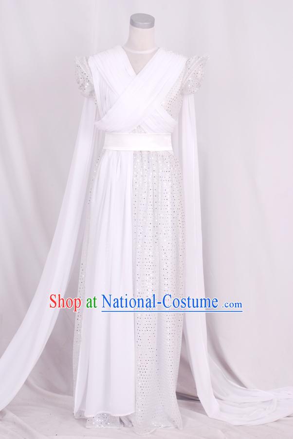 Ancient Chinese Legend White Fairy Costumes for Women