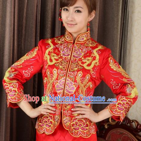 Chinese Classic Dragon and Phoenix Wedding Dresses for Brides