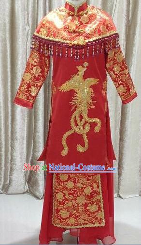 Traditional Chinese Butterfly Wedding Outfit for Brides