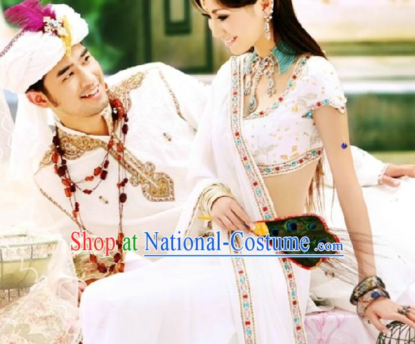 Traditional Indian White Wedding Dresses for Men and Women