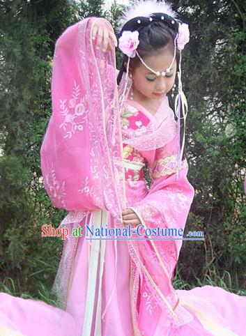 Traditional Chinese Imperial Pink Princess Outfit for Kids