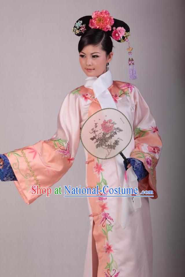 Qing Dynasty Palace Maid Costumes and Headdress Complete Set