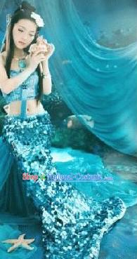 Ancient Chinese Sea Mermaid Costumes for Women