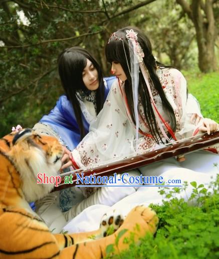 Ancient Chinese White Fairy Clothes and Accessories Complete Set Free Shipping Worldwide