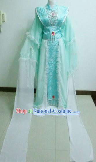 Ancient Chinese Light Blue Dancing Queen Costumes