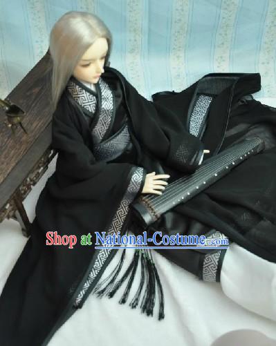 Traditional Ancient Black Swordsman Outfit for Men