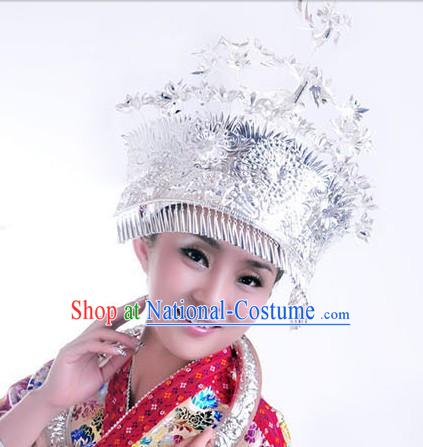 Traditional Hmong Miao Silver Crown for Women