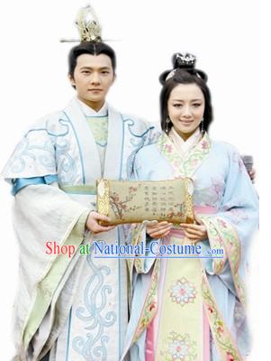 Ancient Chinese Loved Couple Clothing Two Complete Sets