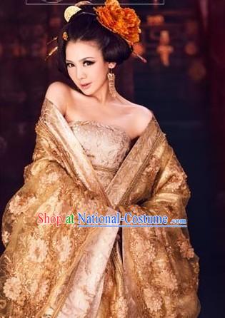 Golden Traditional Ancient Chinese Empress Costume