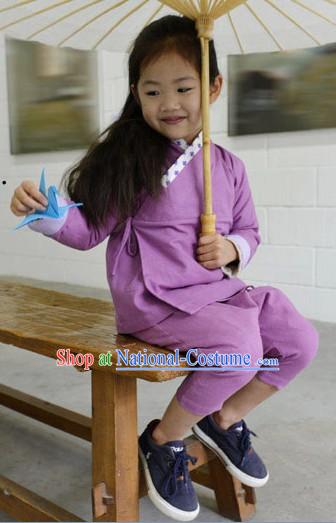 Traditional Ancient Chinese Cotton Guzhuang for Girls