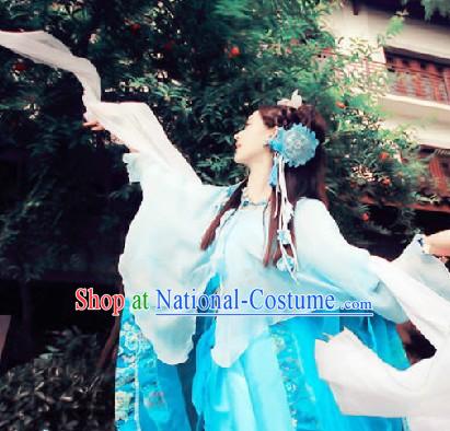 Traditional Chinese Stage Performance Fairy Dancing Costume and Headwear _10 colors are available_