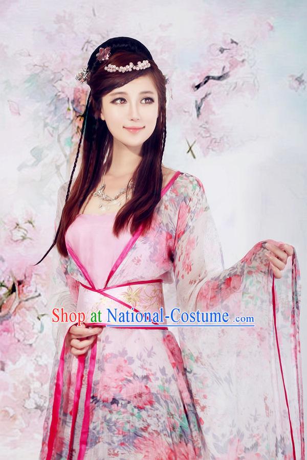 Shen Diao Xia Lv Huang Rong Flower Hanfu Clothing for Ladies