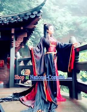 Black Traditional Ancient Chinese Swordsman Costume