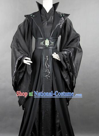 Ancient Chinese Black Master Costumes for Men