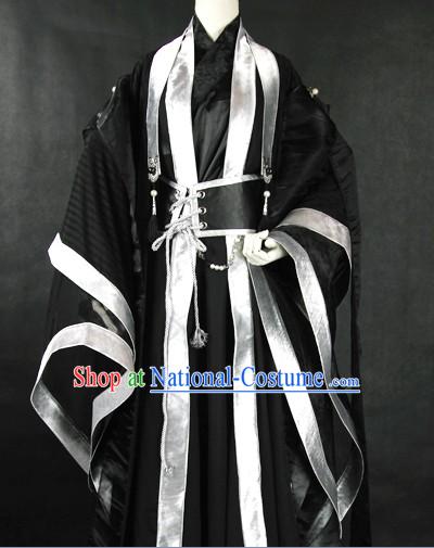 Ancient Chinese Black Swordsman Costumes for Men