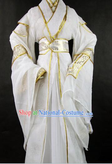 Ancient Chinese White Cosplay Costumes for Men