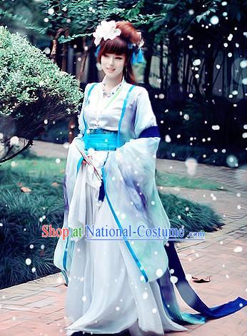 Ancient Chinese Princess Garment and Headdress Complete Set