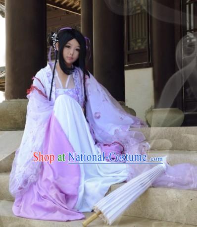 Purple Ancient Chinese Tang Dynasty Cosplay Princess Costume and Headpieces