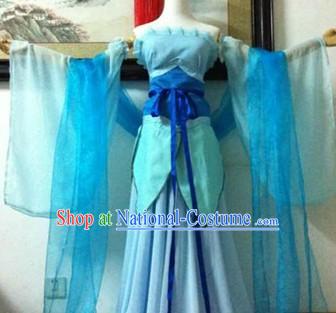 Ancient Chinese Blue Cosplay Costumes for Women