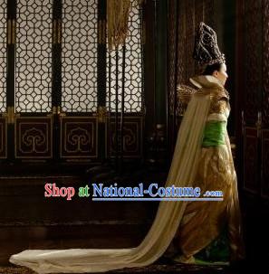 Ancient Chinese Tang Dynasty Wu Zetian Costumes and Hat for Women