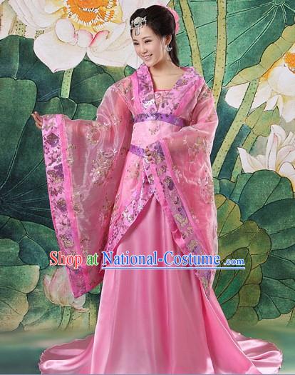 Chinese Pink Tang Dynasty Imperial Palace Princess Clothes for Women