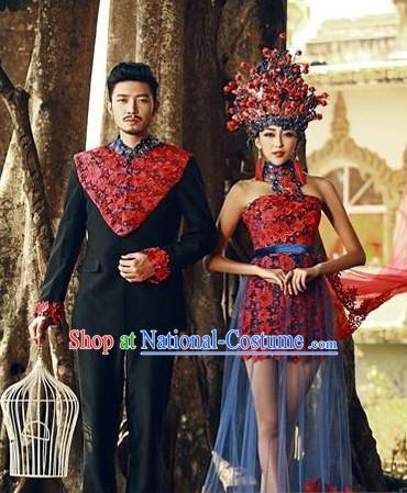 Red Ancient Chinese Wedding Bride Phoenix Coronet