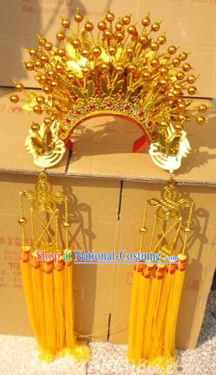 Ancient Chinese Opera Gold Butterfly Phoenix Coronet